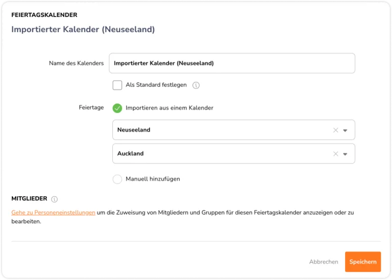 Importing a calendar